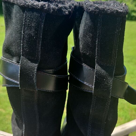 Coach Zena Black Leather & Suede Shearling-Lined Boots | Size 9 - Picture 5 of 10